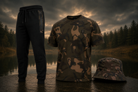Conjunto Fox Camo – Camiseta + Pantalones Joggers + Sombrero Bucket