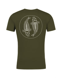 Camiseta femenina Mandala - Oliva oscuro