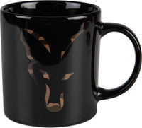Taza cerámica con tapa negra y camuflaje