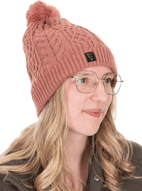 Gorro de punto con pompón para mujer - Gorro