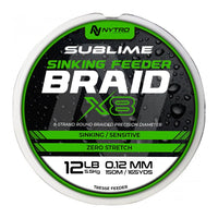Sublime X8 Trenzado Hundible para Feeder