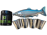 Pack de Regalo Bebidas para Pesca – Petaca y Vasos de Chupito