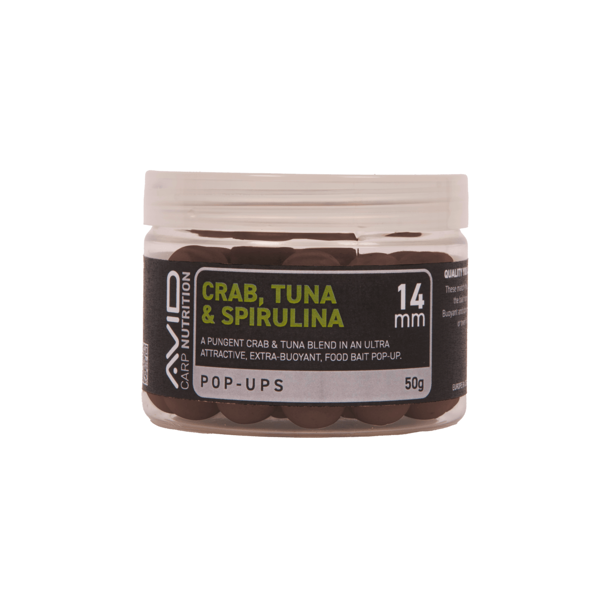 Avid Carp Crab, Tuna & Spirulina - Pop - ups - 14mm - Natural - KarperCentrale