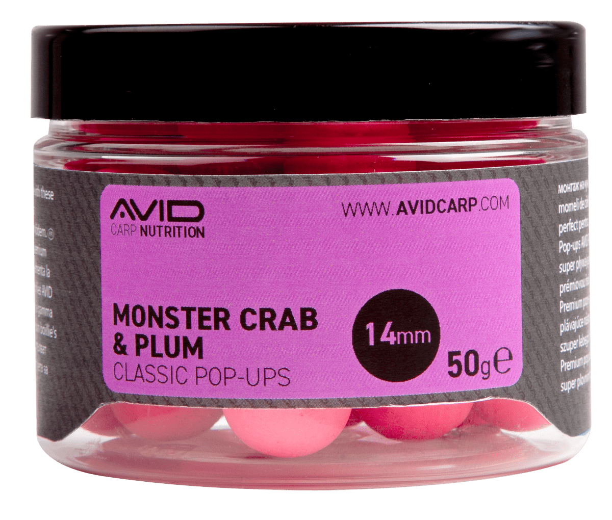 Avid Carp Monster Crab & Plum - 14mm - Pop - Ups - KarperCentrale