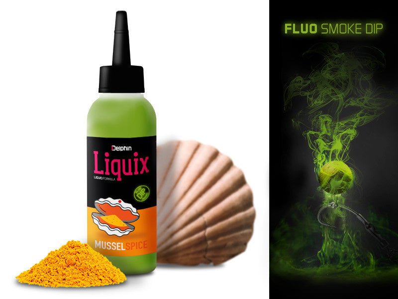 D Snax LiquiX - Mejillones y Especias - Fluo Dip - Seguro para PVA - Especiado