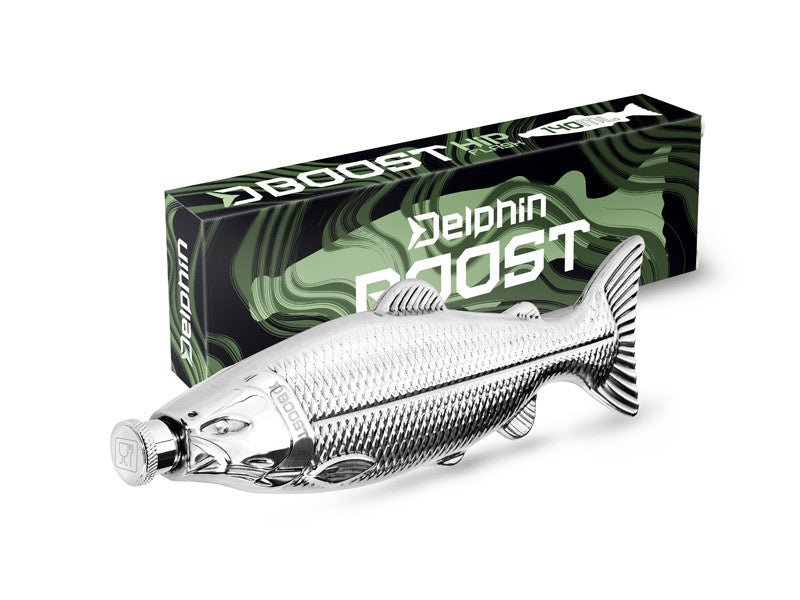 Delphin Inox Hip Flask - RVS - Visvorm - 140ml - KarperCentrale