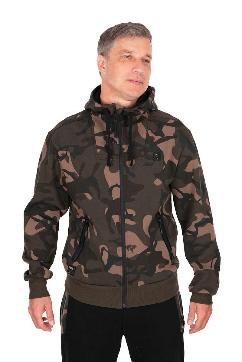 Sudadera con capucha Premium 310 con cremallera completa camuflaje