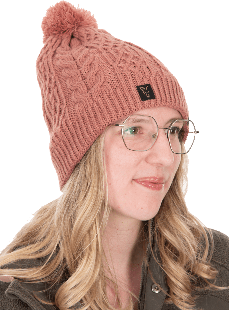Gorro de punto con pompón para mujer - Gorro