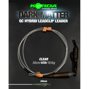 Dark Matter Leader - 100cm - Clip Híbrido QC Transparente - 40LB