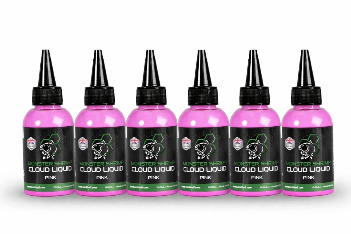 Nash Tackle 6x Monster Shrimp Cloud Liquid - Pink - 100ml - KarperCentrale