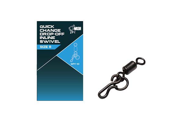 Nash Tackle Quick Change Drop Off In Line Swivel Size 8 - KarperCentrale