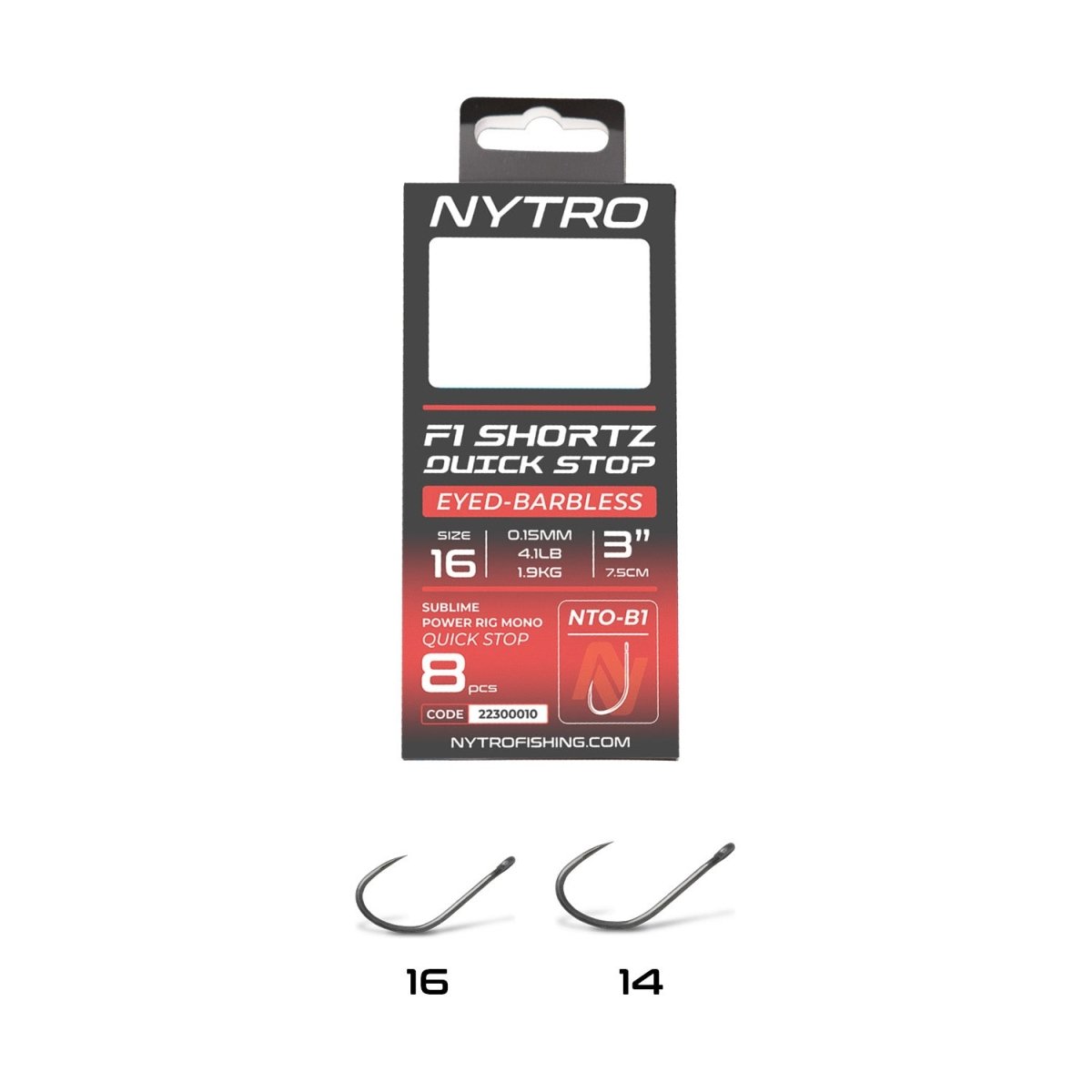 Nytro NTO - B1 Barbless F1 Shortz Quick - Stop Rig - 7.5cm - KarperCentrale