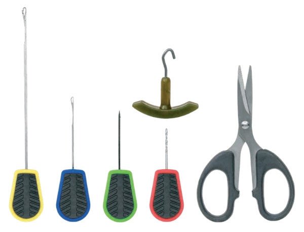 Juego de agujas + tijeras + tirador de nudos